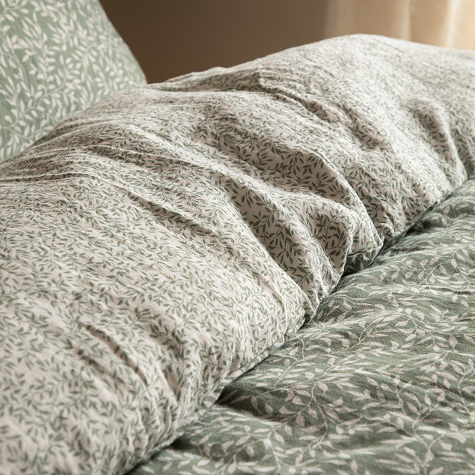 Perrie Leaf Duvet Cover Set Forest Green