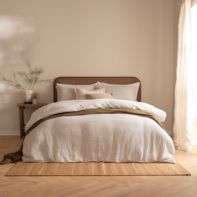 Perrie Leaf Natural duvet cover set