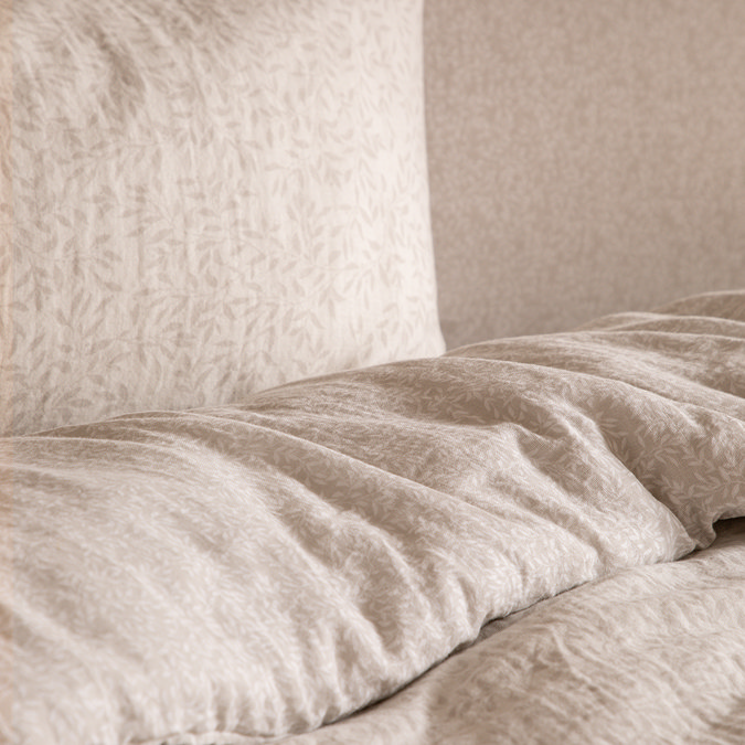 Perrie Leaf Natural duvet cover set