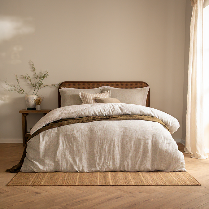 Perrie Leaf Natural duvet cover set