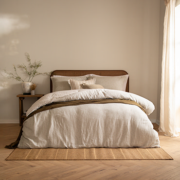 Perrie Leaf Natural duvet cover set