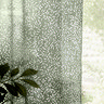 Perrie Leaf Sheer Curtain Panel in forest green on a window close up image