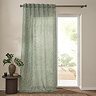 Perrie Leaf Sheer Curtain Panel in forest green on a window image