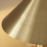 close up image of brushed brass platework of table lamp