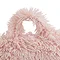 Cuddly shaggy faux fur chair cushion in blush handle image 3