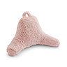 Cuddly shaggy faux fur chair cushion in blush product view image 4