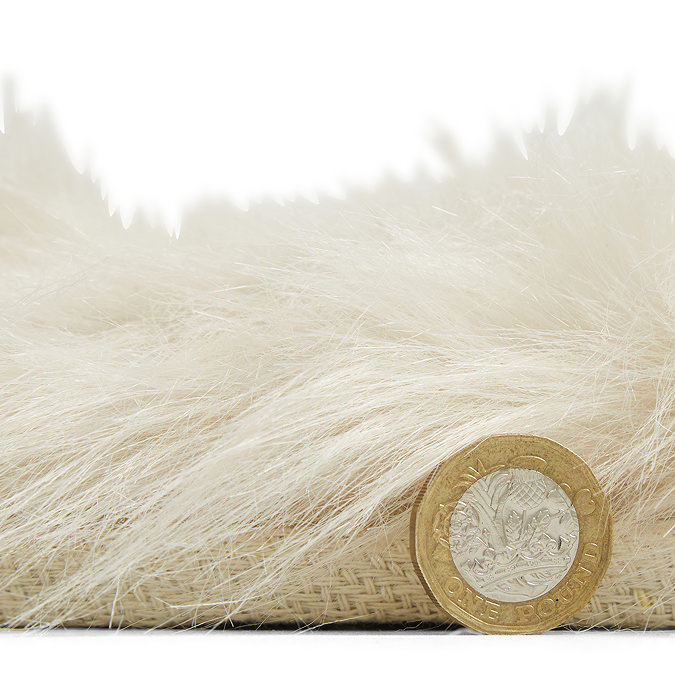 Polar plush rug in beige close up image 7