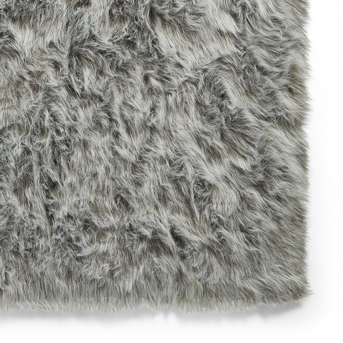 Polar plush light grey rug close up image 5
