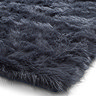 Polar plush navy rug close up image