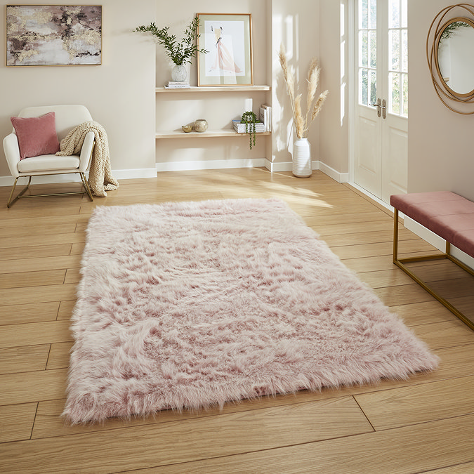 Polar plush rose rug on floor image 1