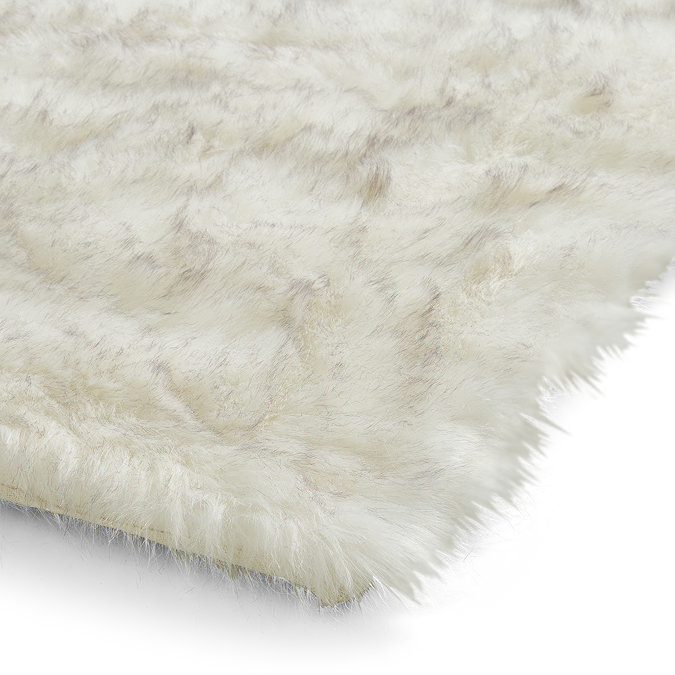 polar plush white and grey rug close up image 7