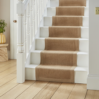 Portland Jute Border Beige Stair Runner image 1