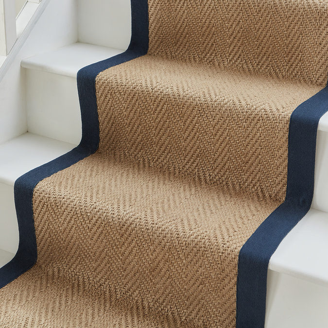 Portland Jute Border Navy Stair Runner image 2
