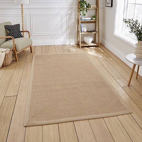 Portland Jute Border Beige rug on floor image 1