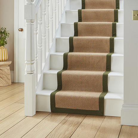 Portland Jute Border Green Stair Runner image 1