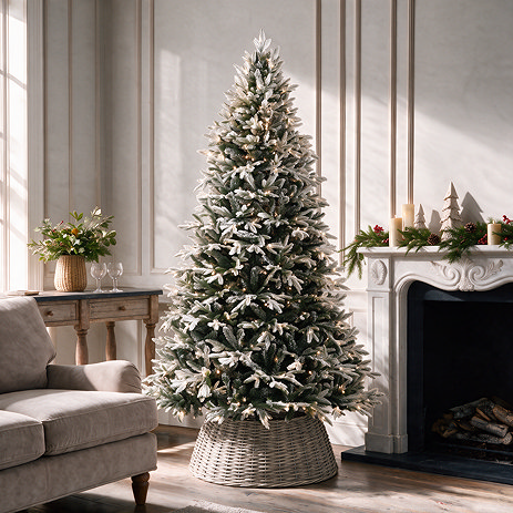 Pre-Lit Clover - 6ft Deluxe Flocked Pine Christmas Tree