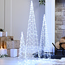 set of 3 metal trees white