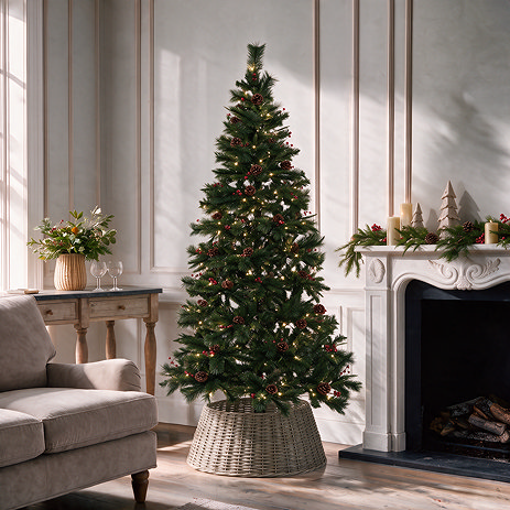 Pre-Lit Cranberry Pine - 6ft Christmas Tree - Warm White