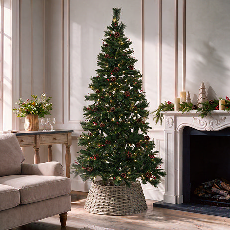 Pre-Lit Cranberry Pine - 7ft Christmas Tree - Warm White