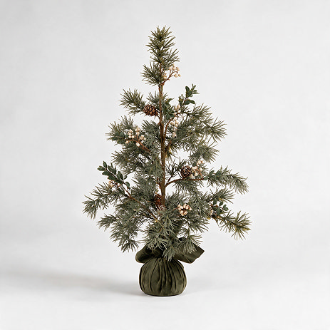 neve natural tree with lights