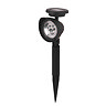 cut out image of garden stake spotlight with small solar panel attached