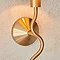close up on brushed brass wriggle-shaped body of wall light