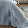 quilted lines bedspread blue 