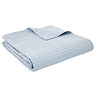 quilted lines bedspread blue 