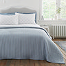 quilted lines bedspread blue 