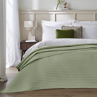 Quilted Lines  Bedspread - Sage Green main image