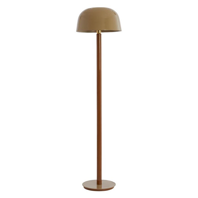 image cut out on white background of retro brown floor lamp