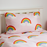 Rainbow Hearts Fleece Pillow