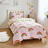 Rainbow Hearts Fleece Duvet Pink