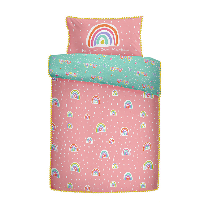 Rainbow pom pom Duvet cover set image 4