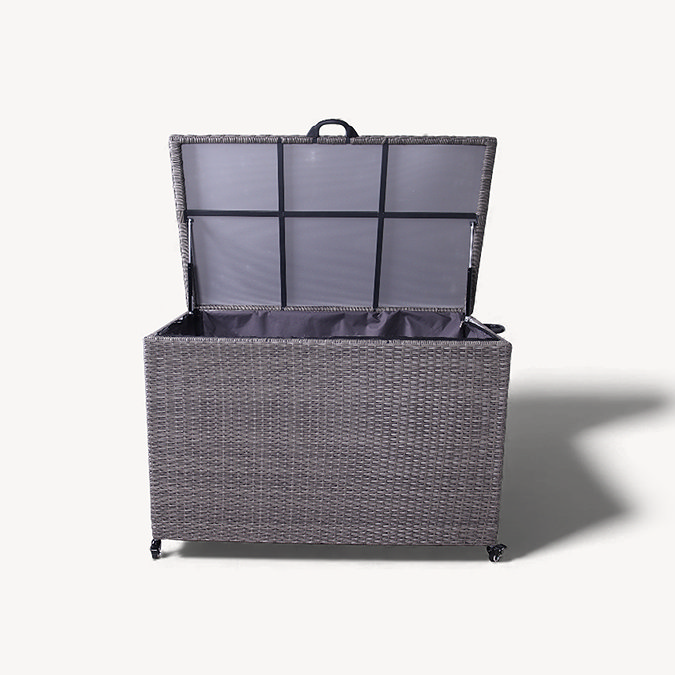 cut out image of charcoal rattan weave storage box