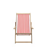 image cu out on white background of red and white stripe deck chair