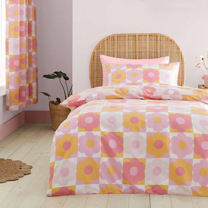 Retro daisy duvet cover set 