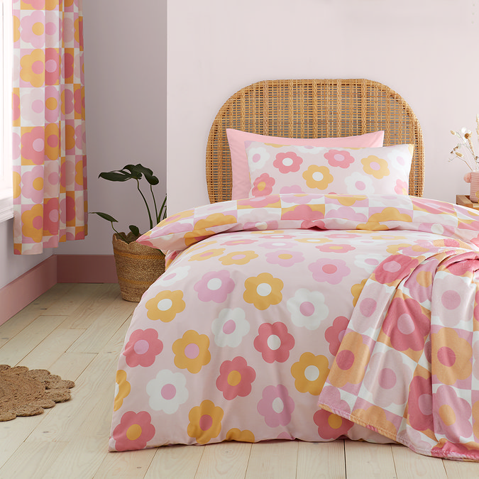 Retro daisy duvet cover set 
