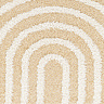 close up image zoomed in on colour and pattern of yellow arch line rug