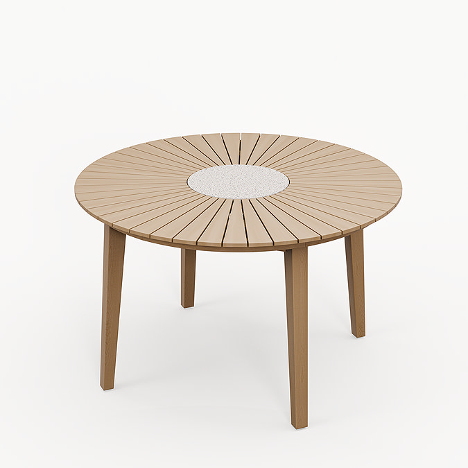 image cut out of round acacia wood garden dining chair