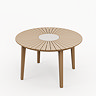 image cut out of round acacia wood garden dining chair