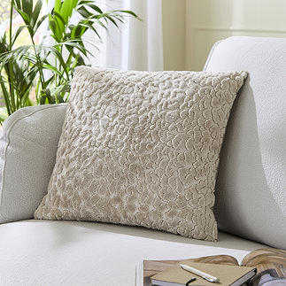 Zara Belgian Velvet Feather Cushion - Cream main image