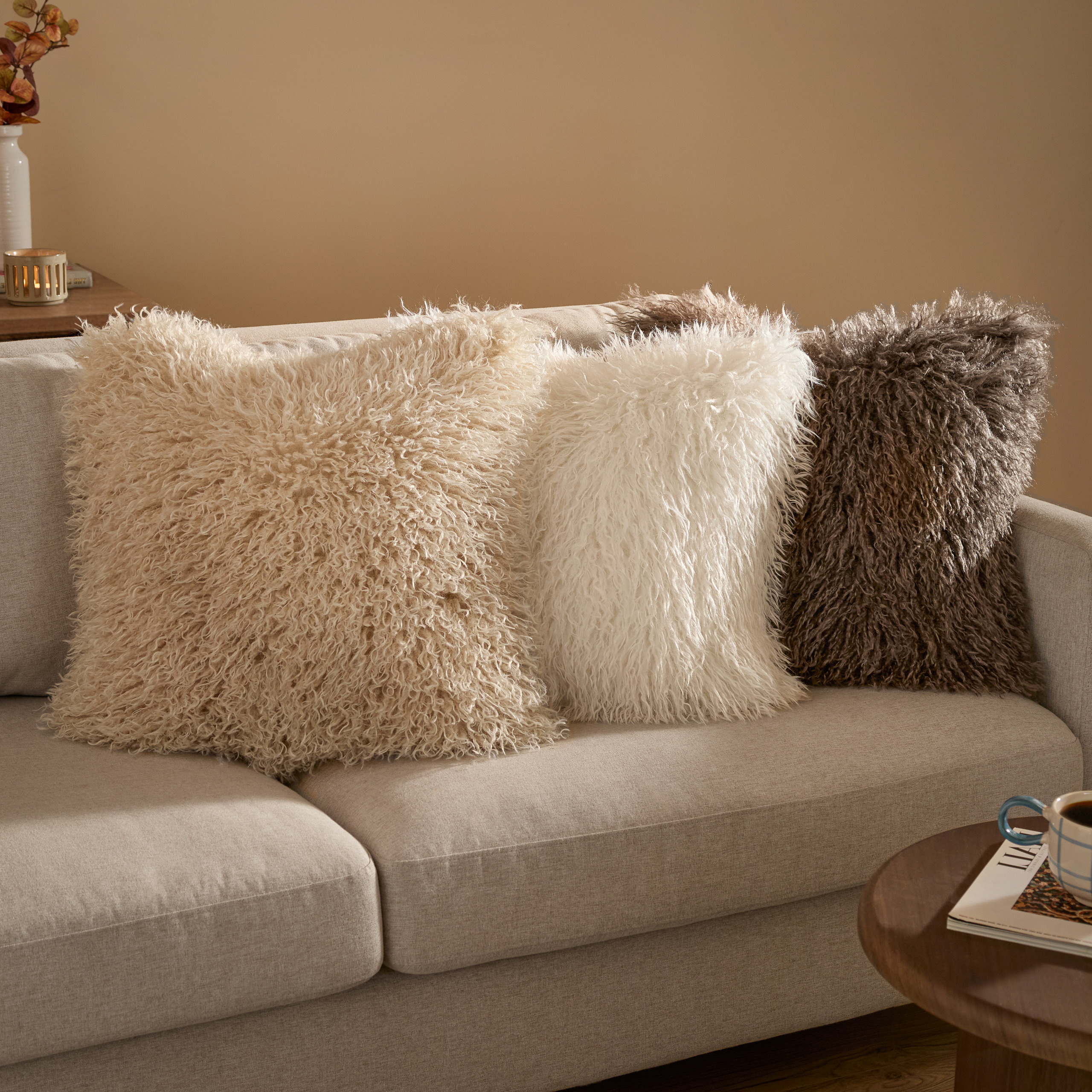 Mocha Rowan Cushion 50x50cm | MFI