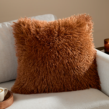 Rowan ginger feather cushion image