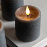 Rustic LED 1 Wick Pillar Candle set of 3