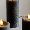 Rustic LED 1 Wick Pillar Candle set of 3