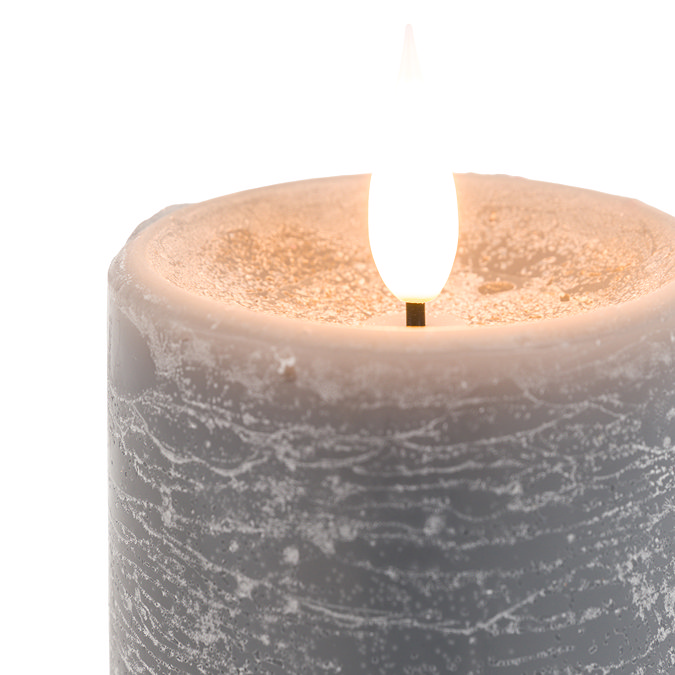 Rustic LED 1 Wick Pillar Candle set of 3