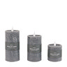 Rustic LED 1 Wick Pillar Candle set of 3