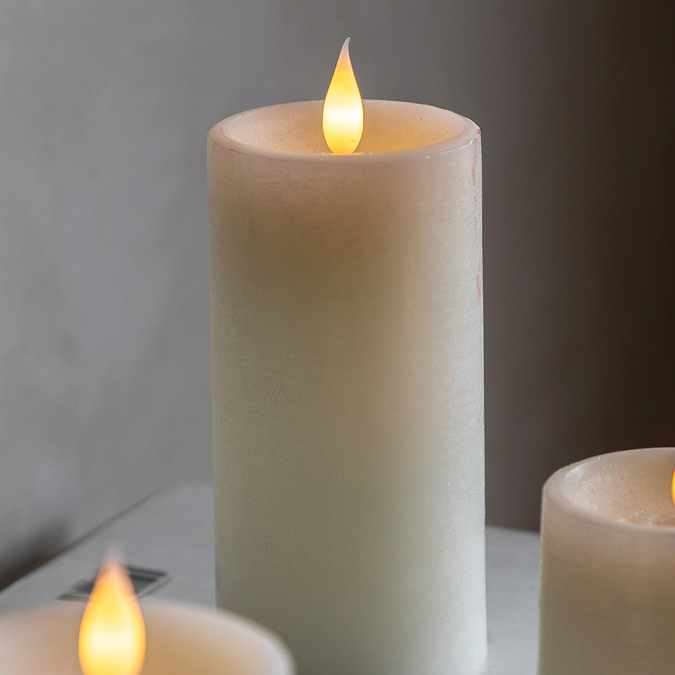 Rustic ivory candles set of 3