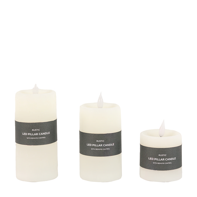 Rustic ivory candles set of 3